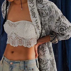 Free People Fp One Lumi Bandeau Ivory Strapless Top S & M